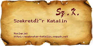Szekretár Katalin névjegykártya