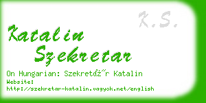 katalin szekretar business card